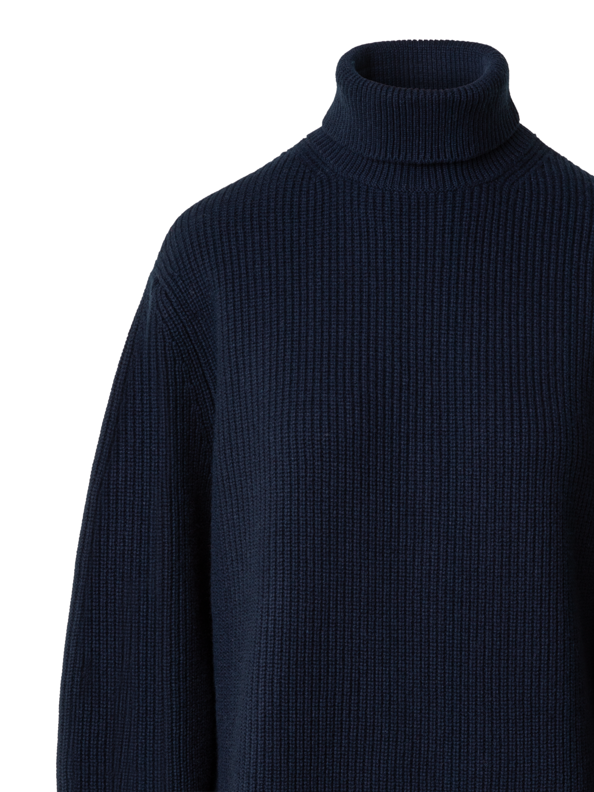 Designer Rollkragenpullover aus Wolle-Kaschmir-Mischung - Dunkelblau - Blau