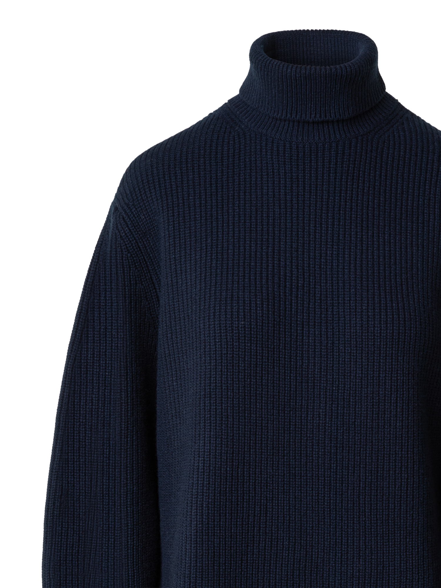Designer Rollkragenpullover aus Wolle-Kaschmir-Mischung - Dunkelblau - Blau