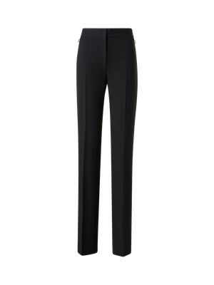 Designer Gerade Hose aus Leinen - Schwarz