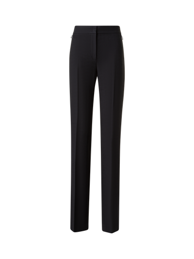 Designer Gerade Hose aus Leinen - Schwarz