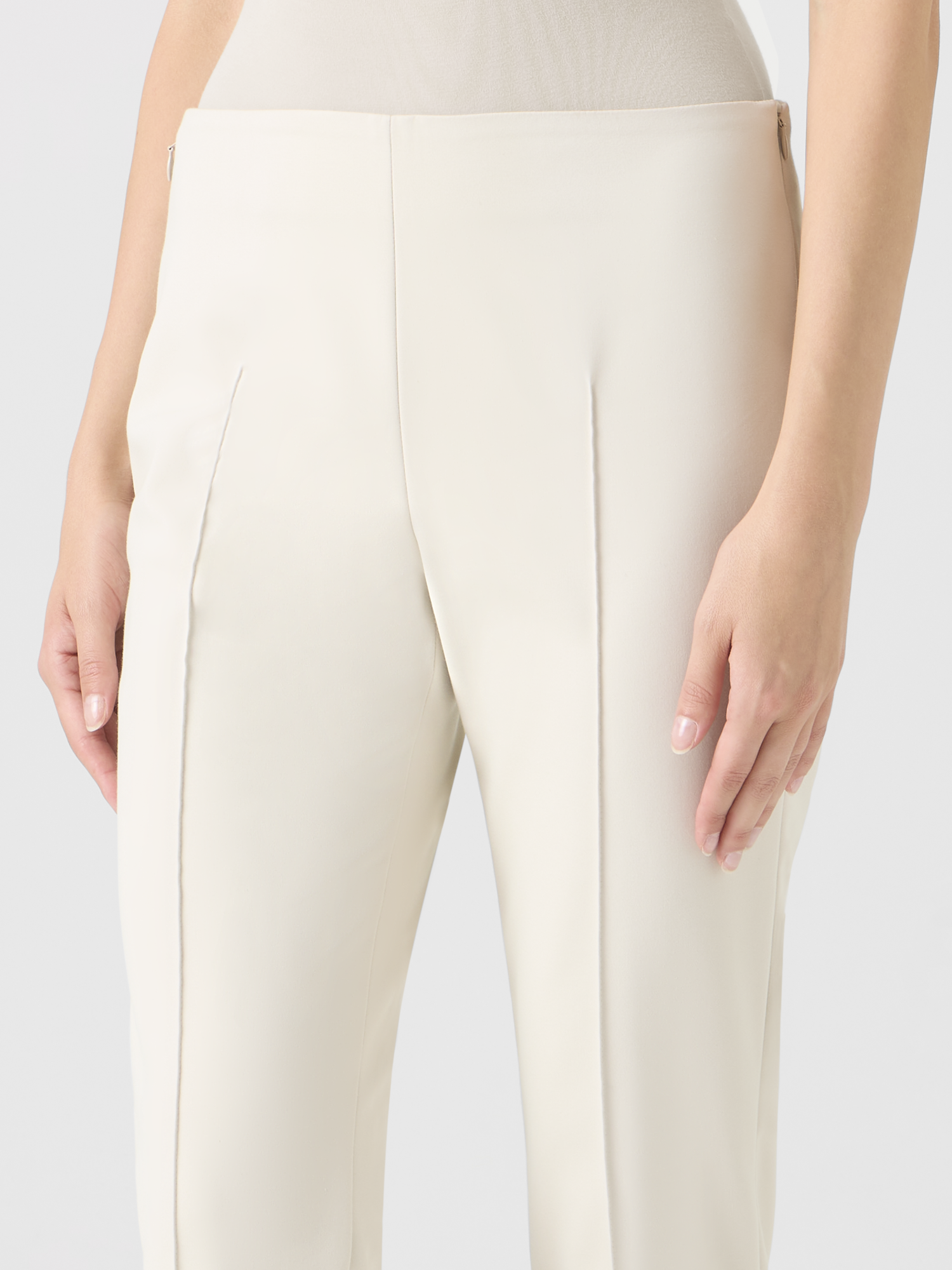 Designer Schmale Techno-Stretch-Hose aus Baumwolle - Beige 
