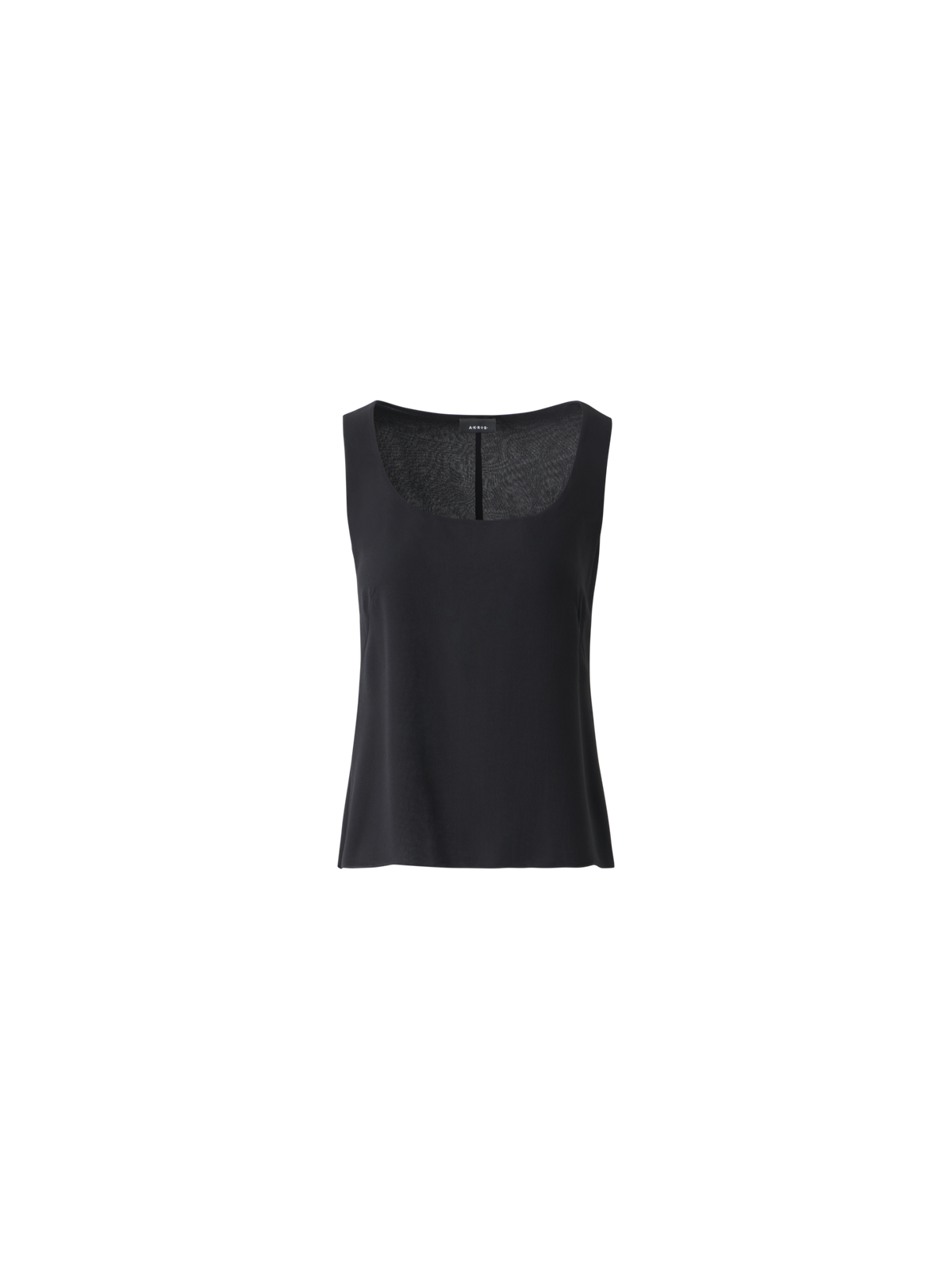 Designer Ärmellose Seidenbluse - Schwarz