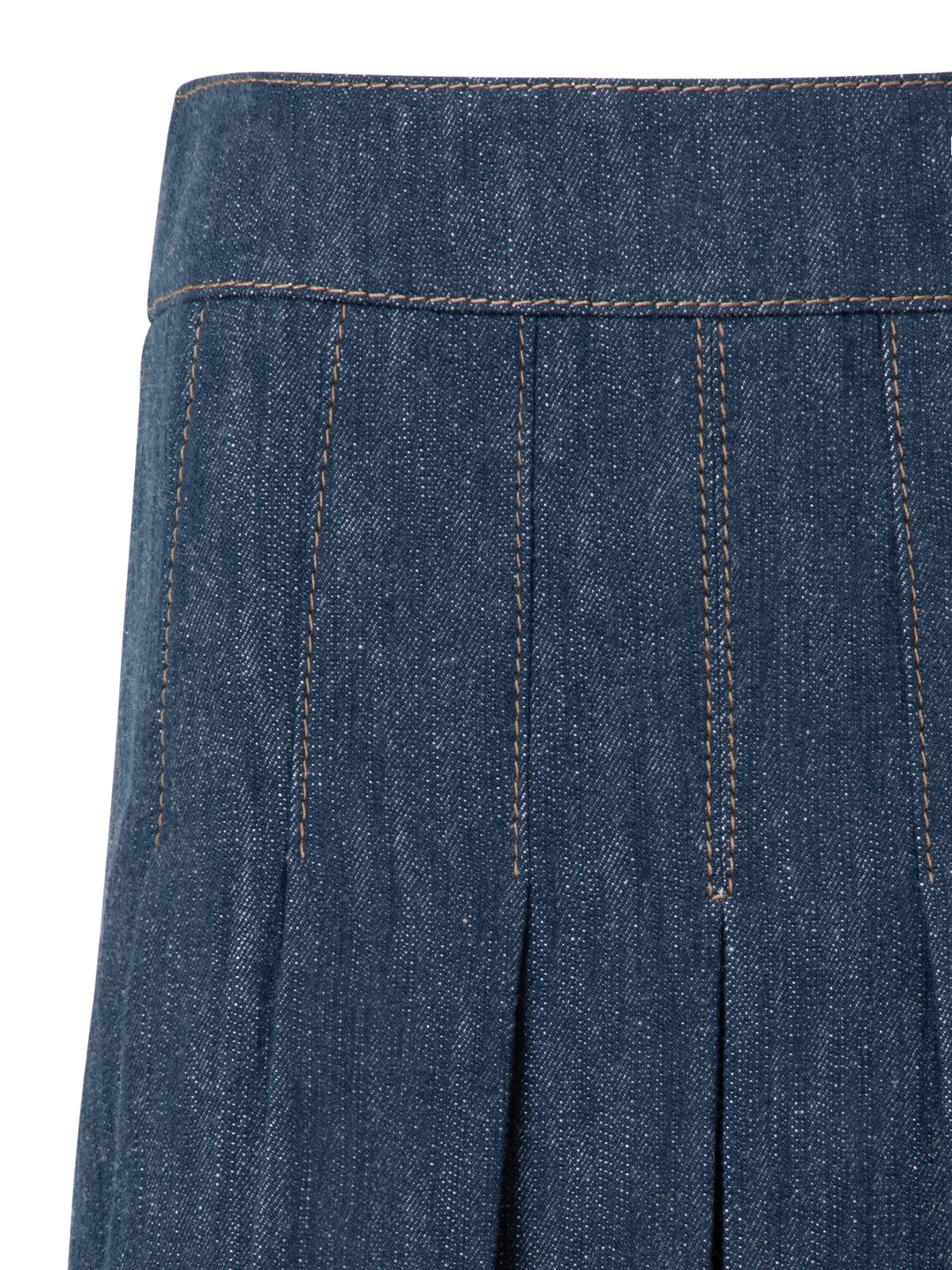 Designer Denim-Minirock mit Falten - Dunkelblau - Blau