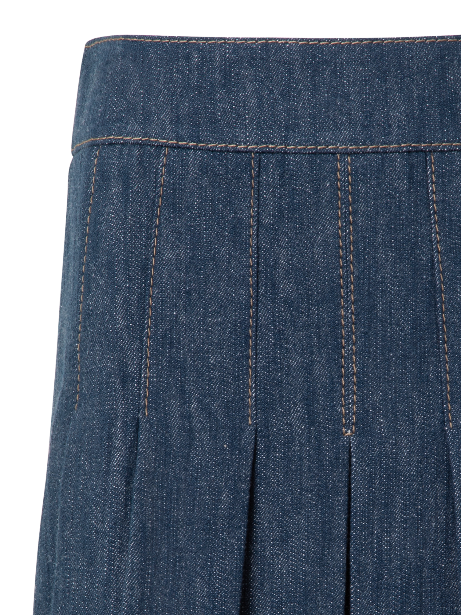 Designer Denim-Minirock mit Falten - Dunkelblau - Blau