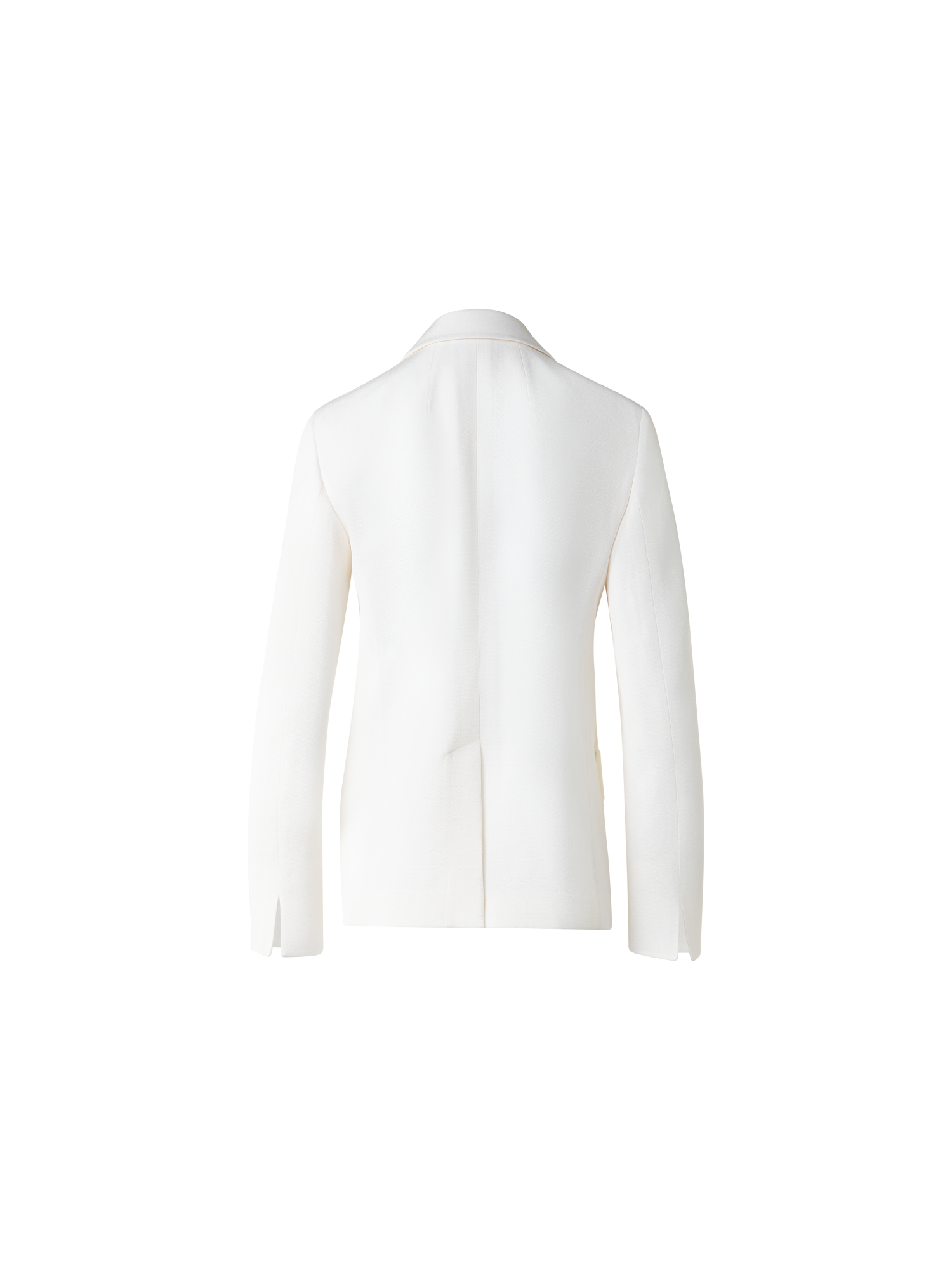 Designer Zweireihiger Blazer aus Seiden-Shantung - Weiss