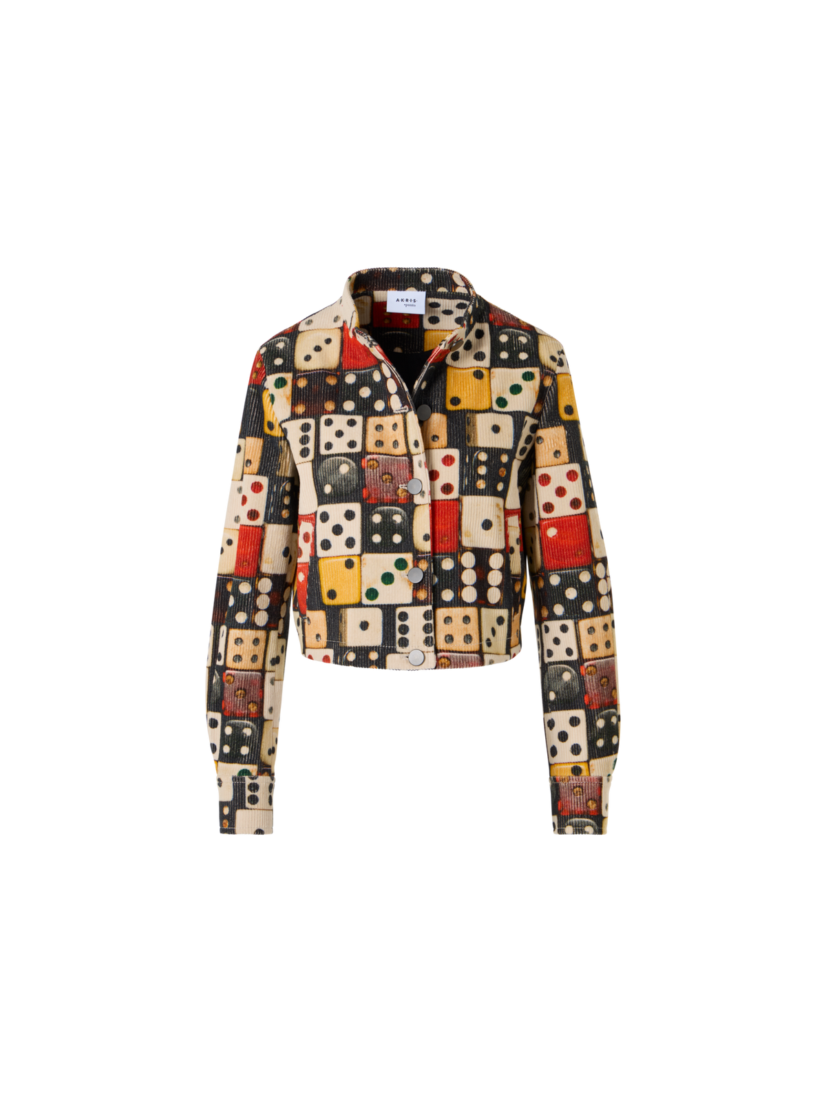 Designer Cordjacke mit grossem Dice Print - Bunt