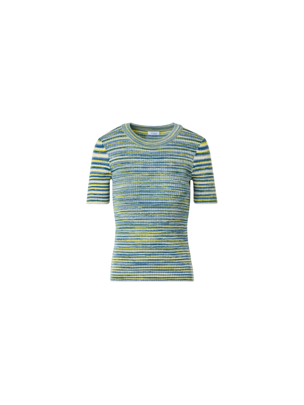 Designer Tailliertes Space-Dye-Merinowolle-Rippstrick-Top - Bunt