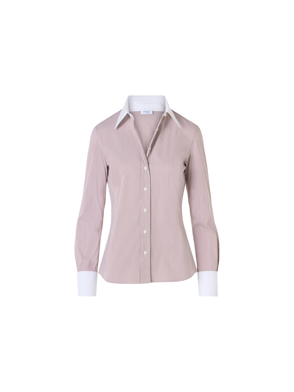 Designer Popeline-Bluse mit Mikrostreifen - Bunt