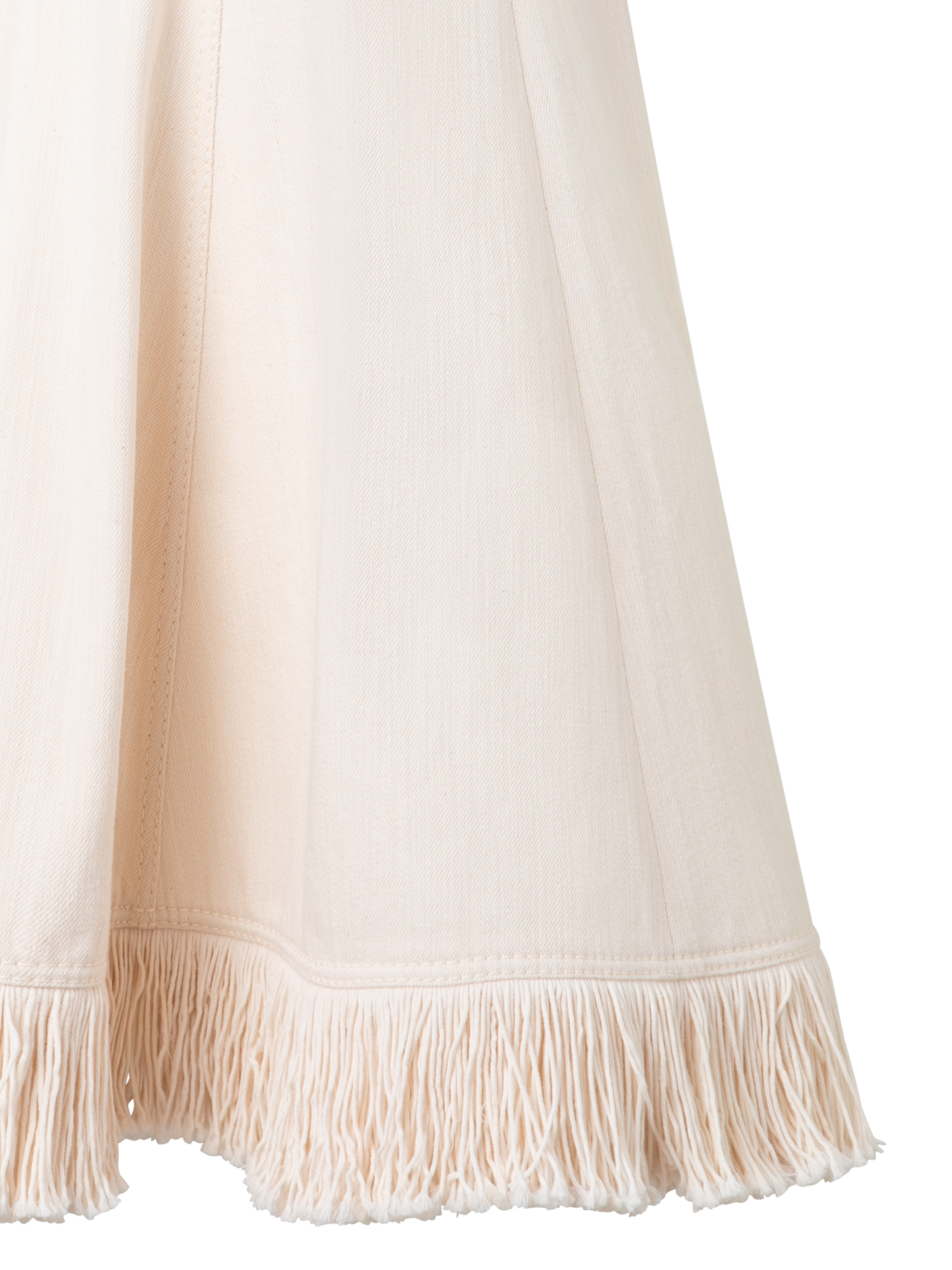 Designer Fit and Flare Jeanskleid mit Fransen