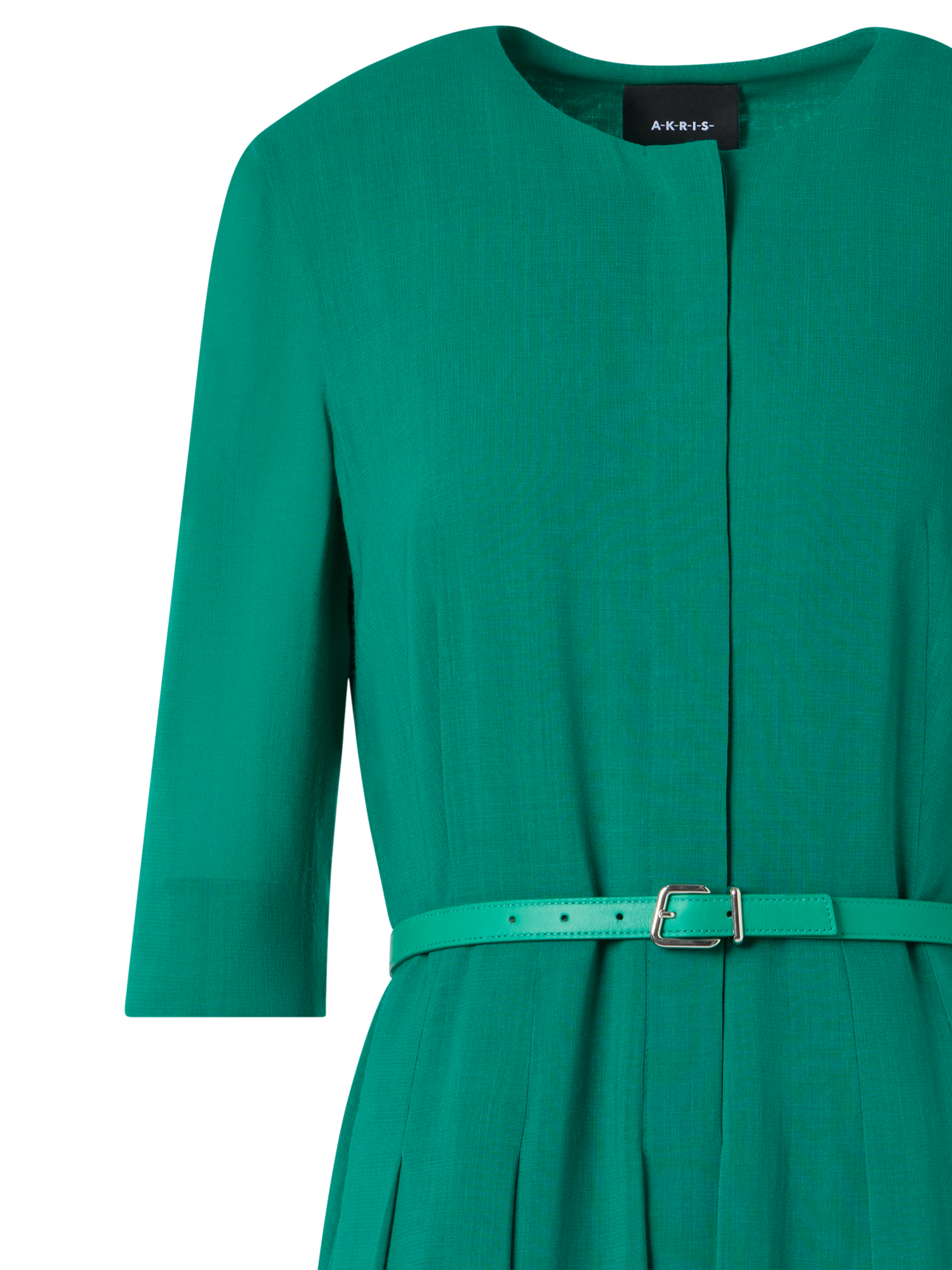 Designer Langärmeliges Midikleid aus Shelly-Wolle - Grün