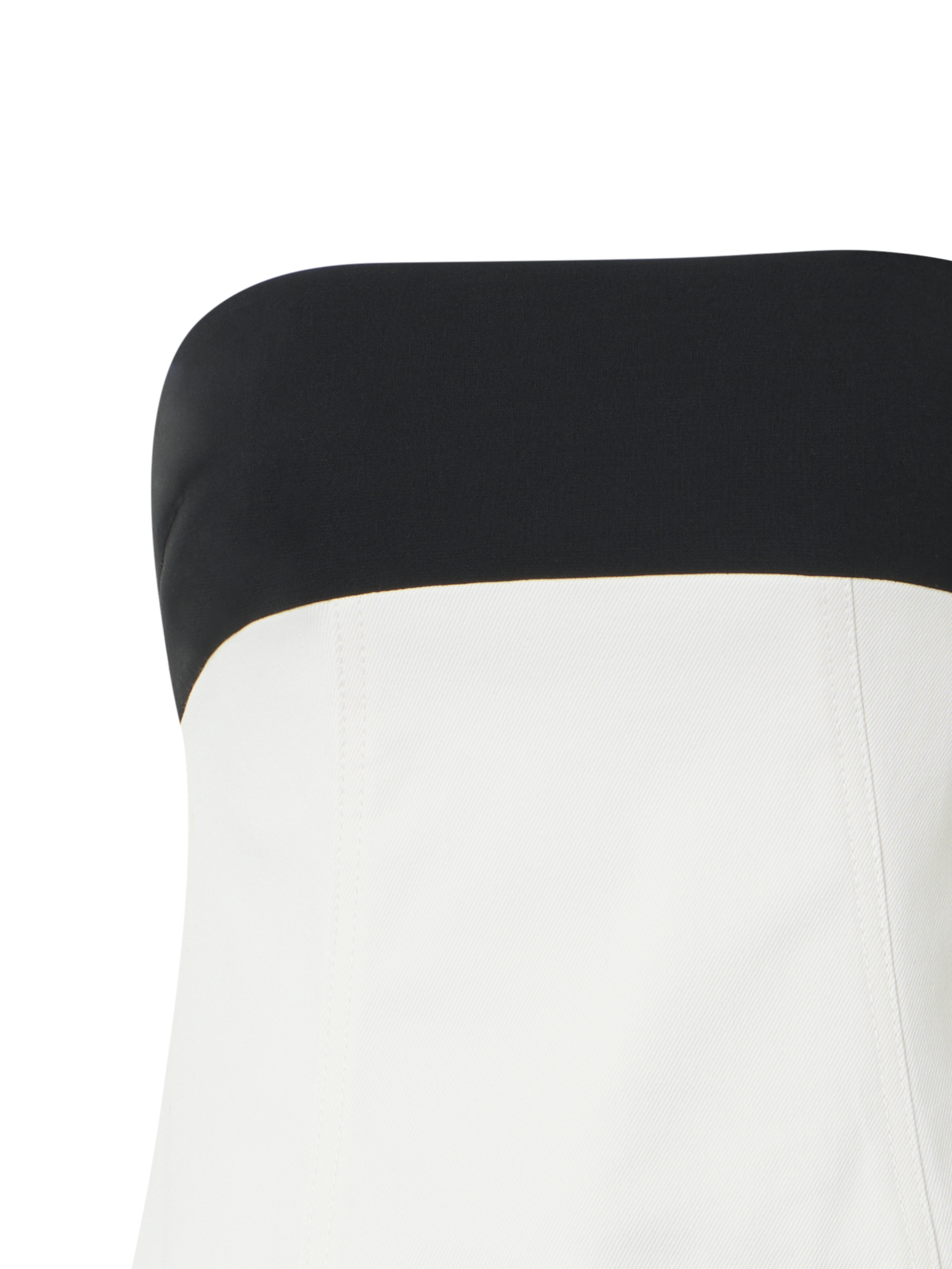 Designer Trägerloses Midikleid aus Denim - Ecru