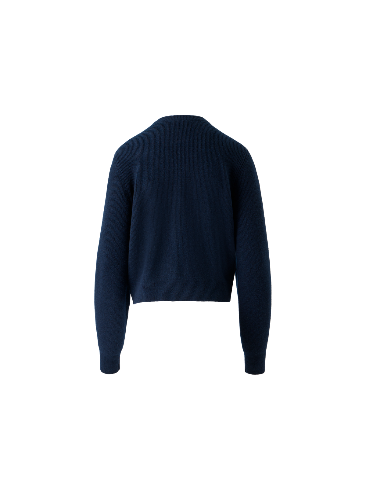 Designer Kaschmir Rippenstrick Cardigan mit Goldknöpfen - Dunkelblau - Blau