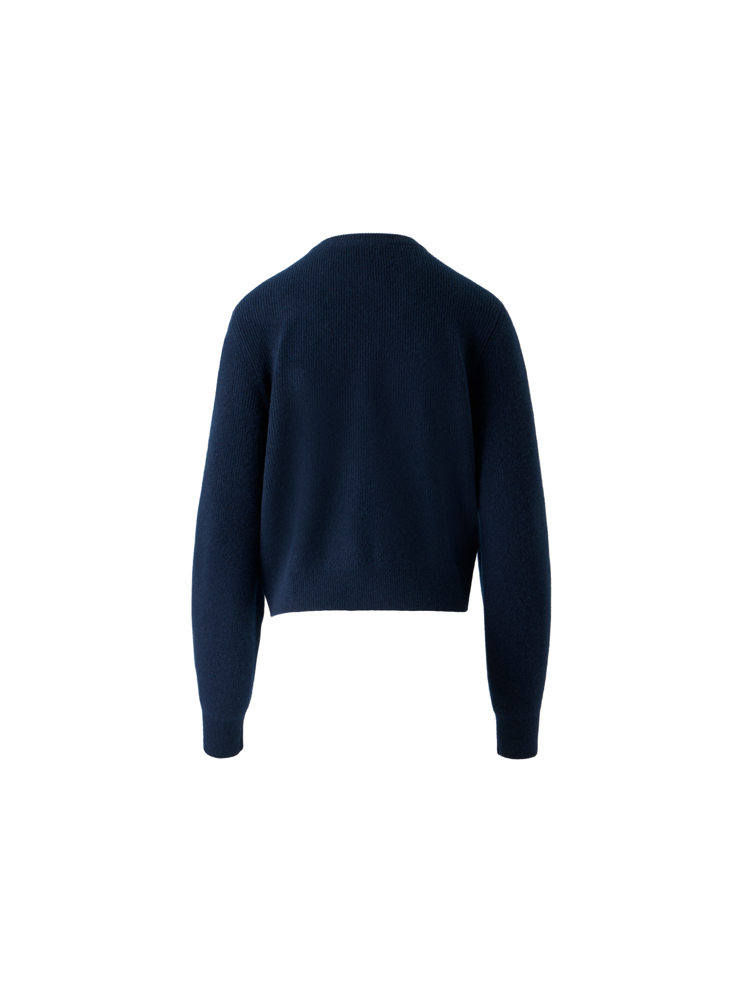 Designer Kaschmir Rippenstrick Cardigan mit Goldknöpfen - Dunkelblau - Blau