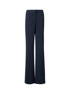 Designer Gerade Laser-Cut-Hose mit elastischem Bund - Dunkelblau - Blau