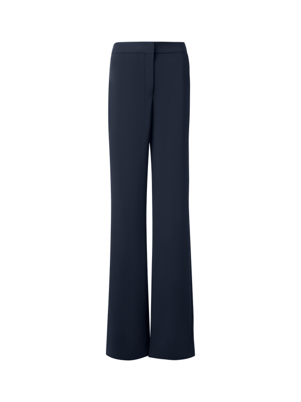 Designer Gerade Laser-Cut-Hose mit elastischem Bund - Dunkelblau - Blau