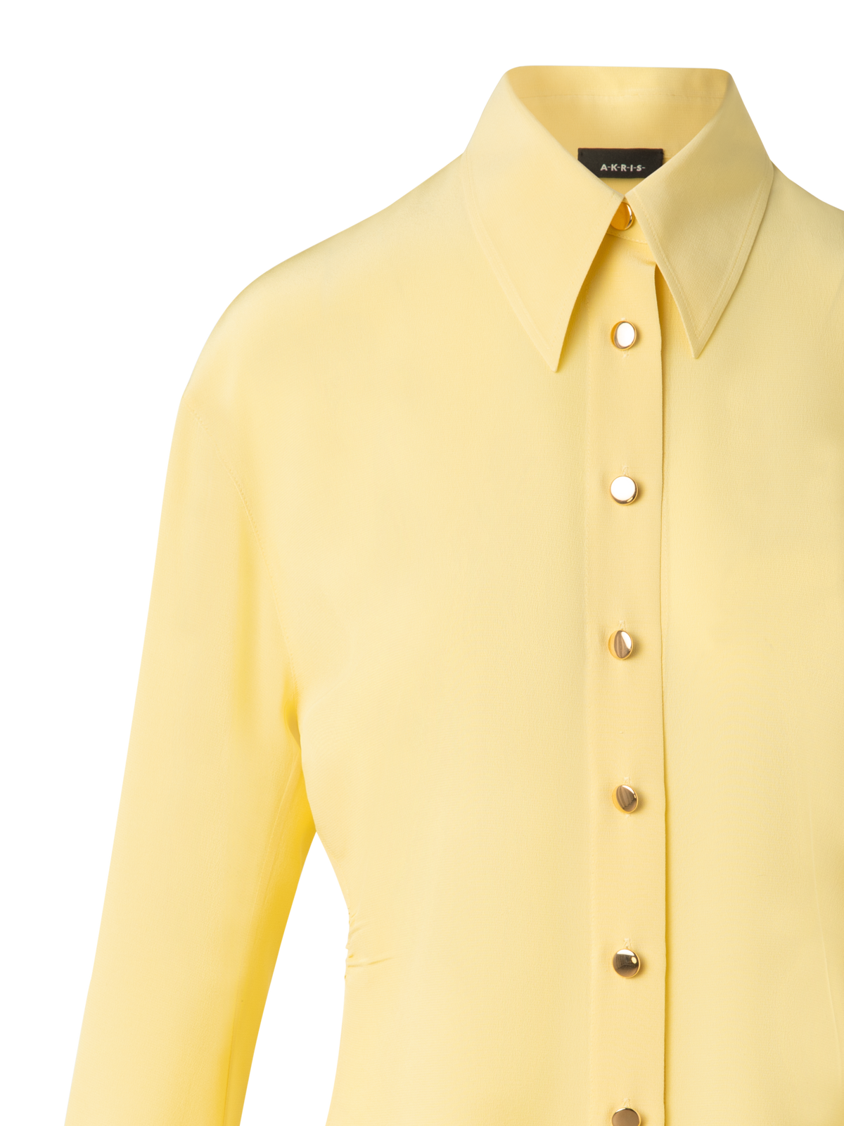 Designer Taillierte Seidenbluse - Gelb
