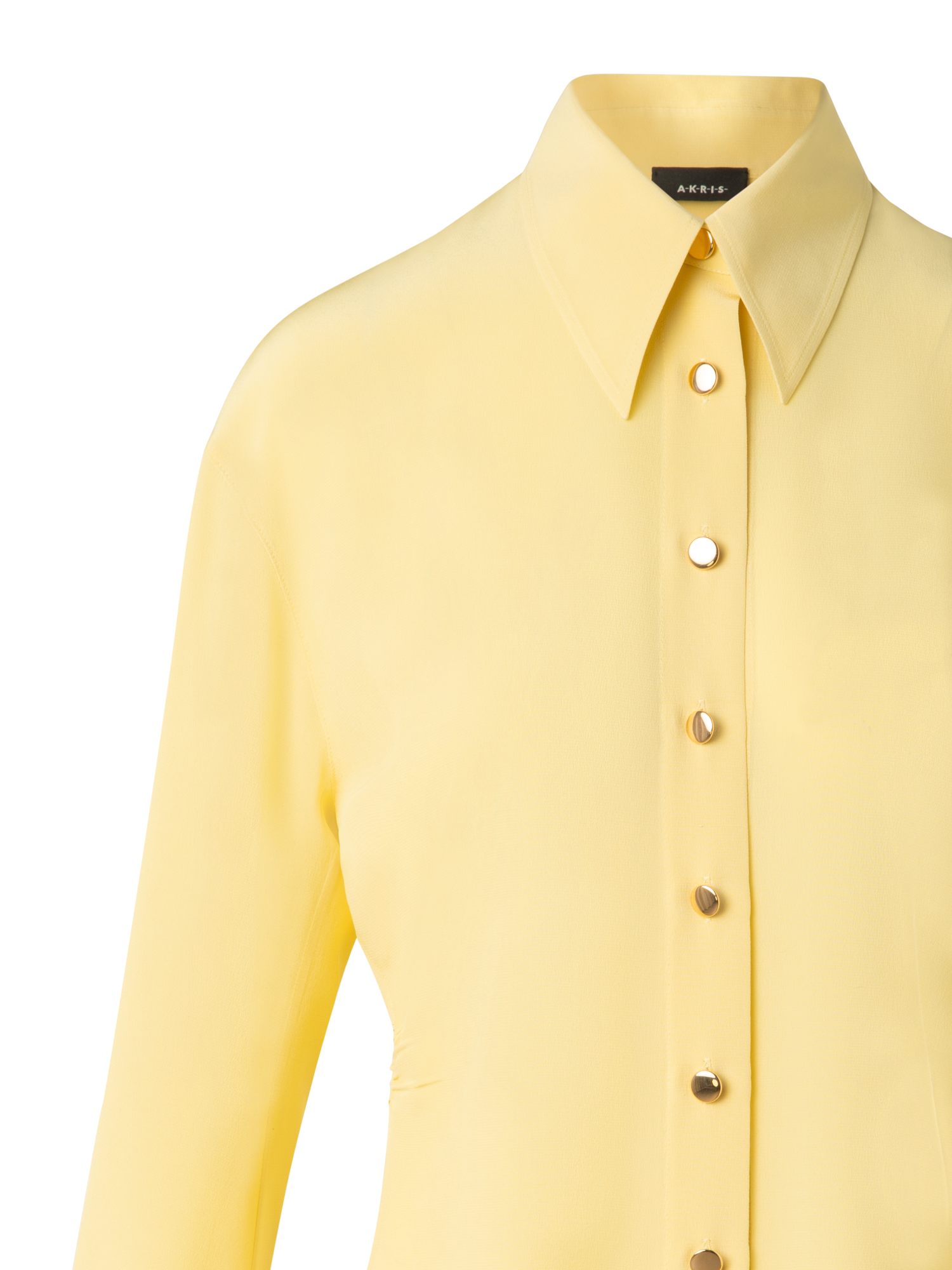 Designer Taillierte Seidenbluse - Gelb