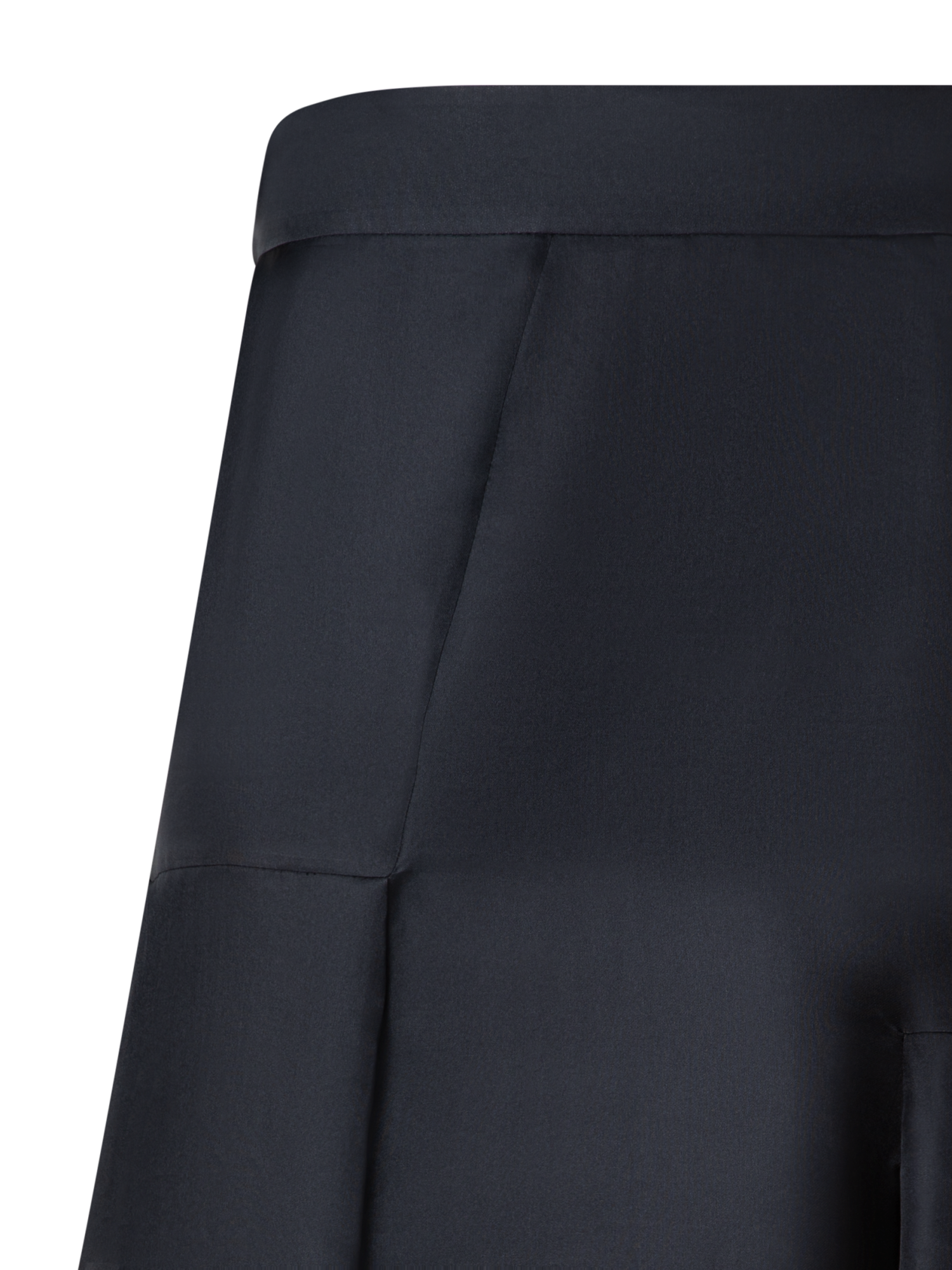 Designer Asymetrischer Midirock aus Seiden-Organza - Schwarz