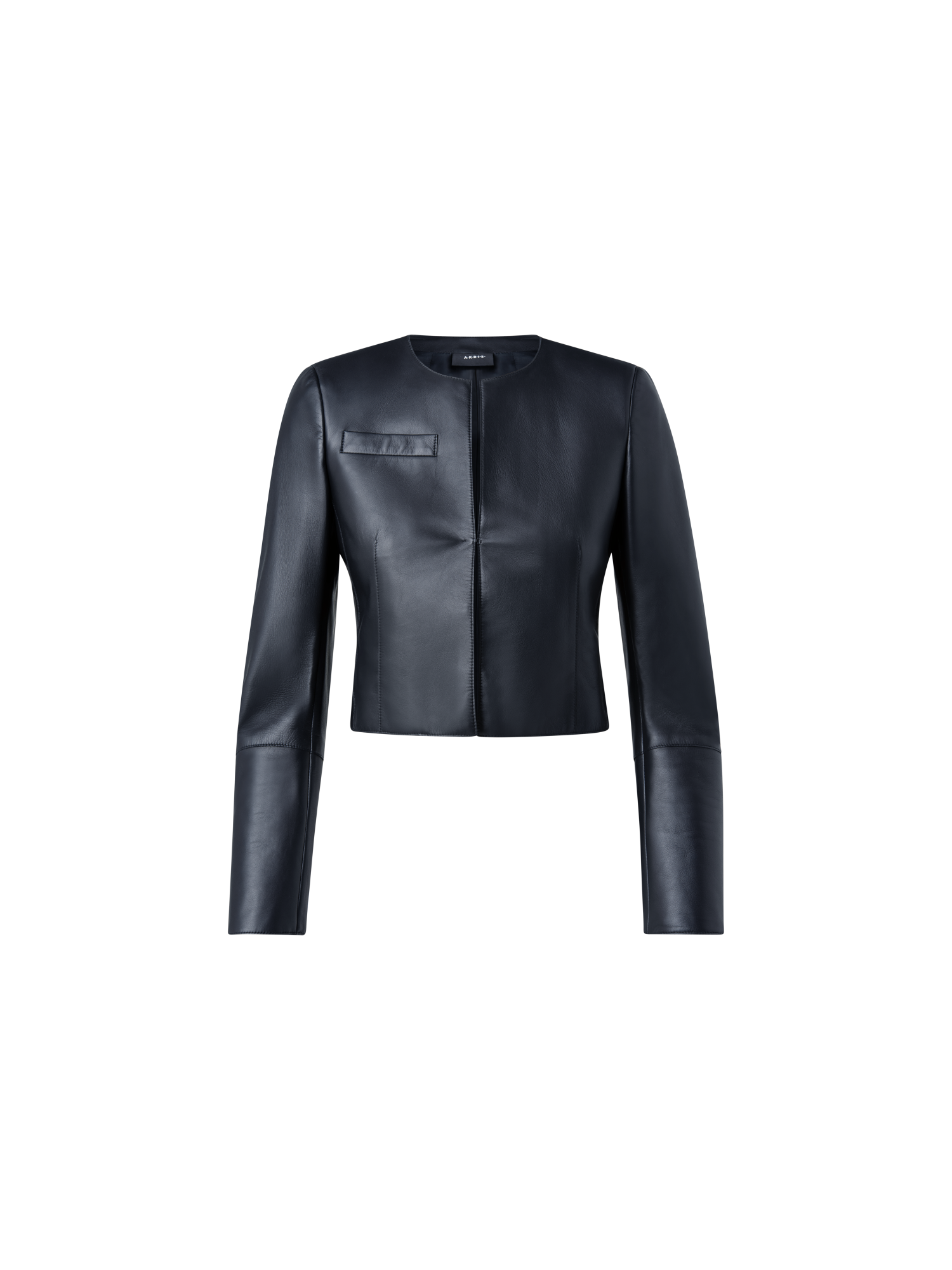 Designer Kurze Lederjacke - Dunkelblau - Blau