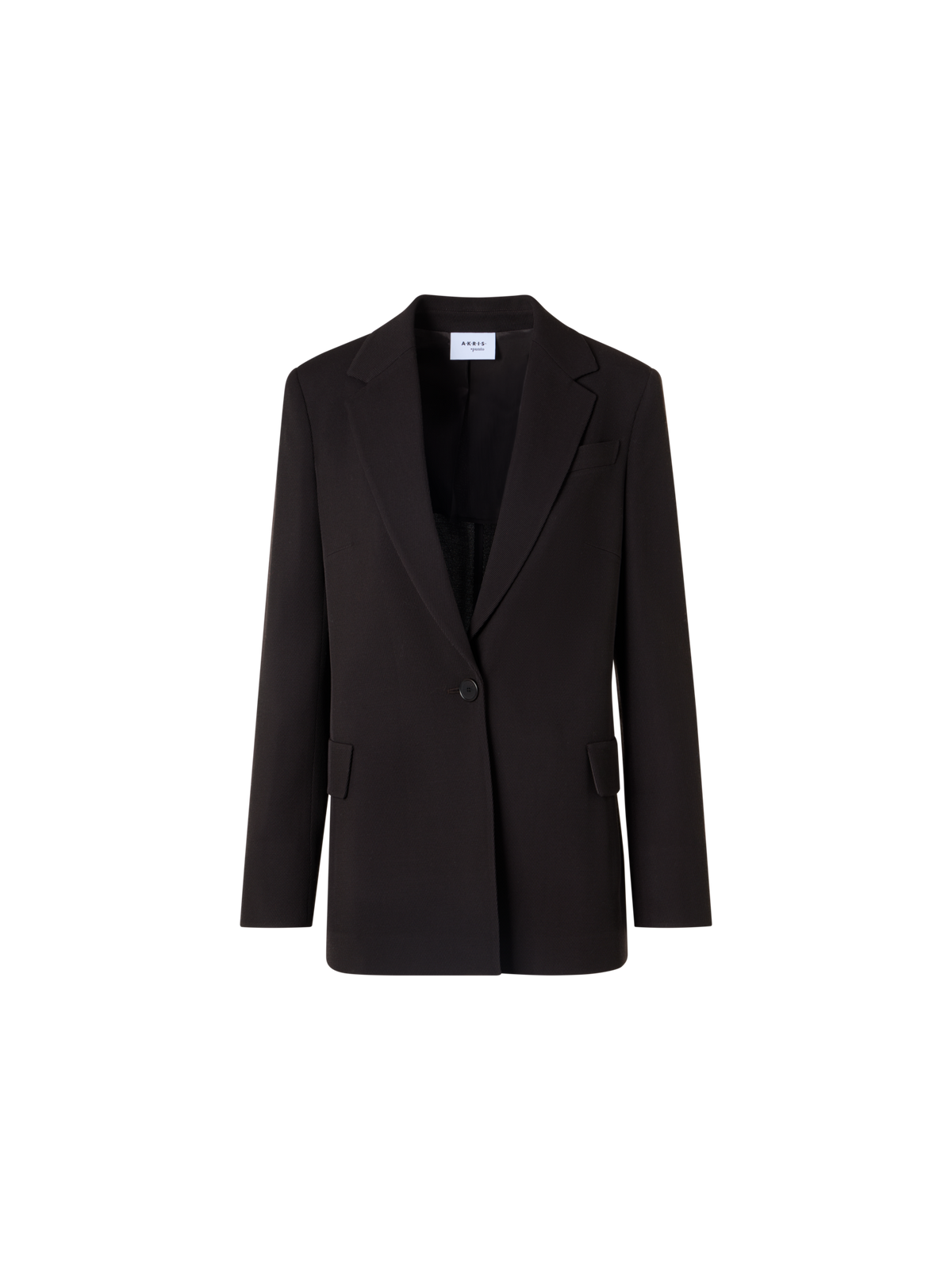 Designer Boyfriend-Blazer aus Woll-Tricotine - Braun