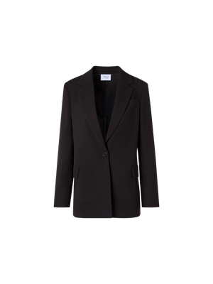 Designer Boyfriend-Blazer aus Woll-Tricotine - Braun