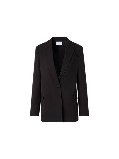 Designer Boyfriend-Blazer aus Woll-Tricotine - Braun