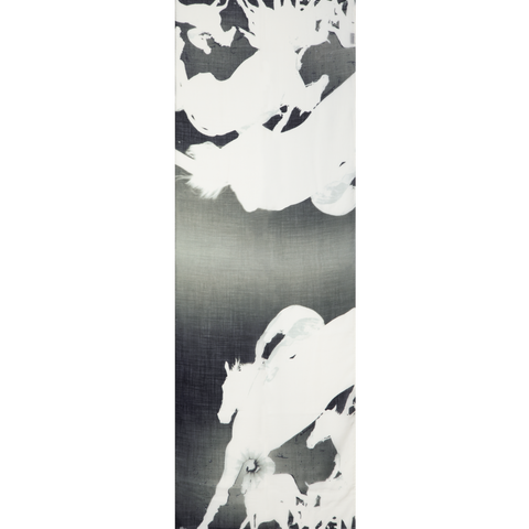 Scarf in Cashmere and Silk with Turf Print