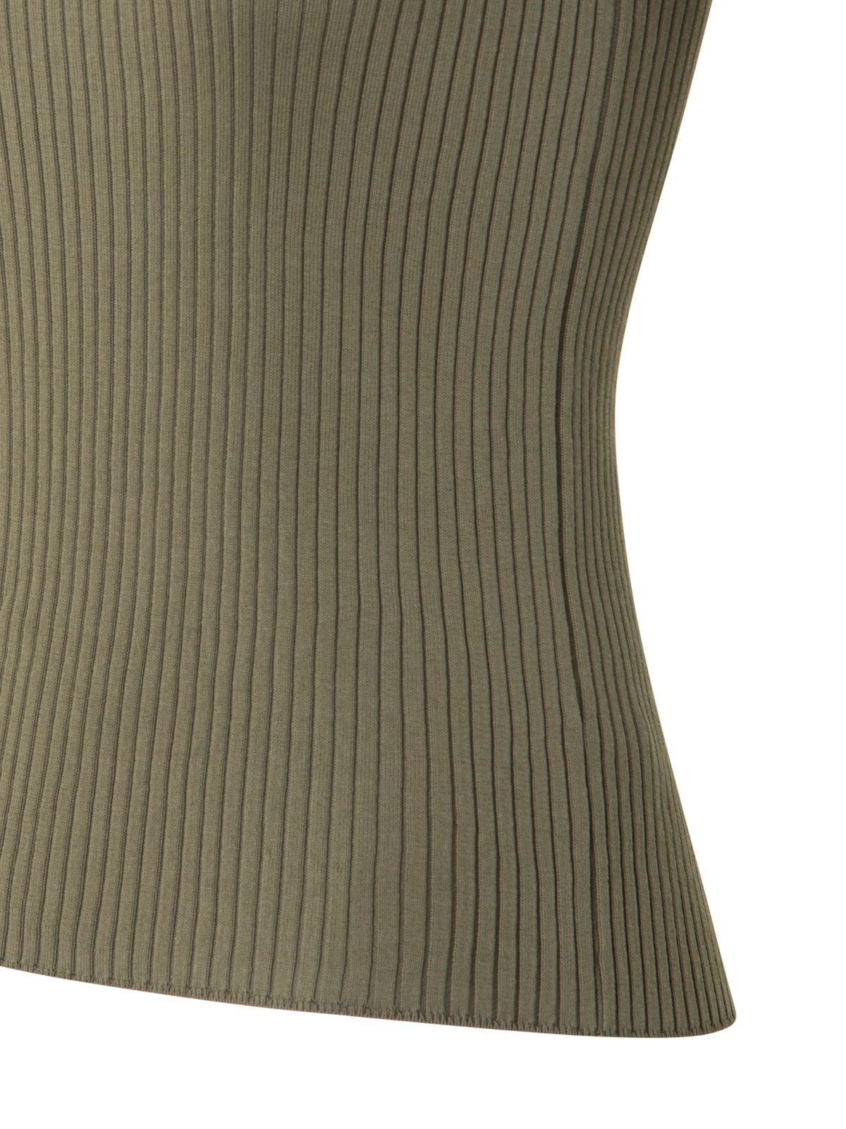 Designer Strick-Tank-Top aus gerippter Baumwolle - Grün