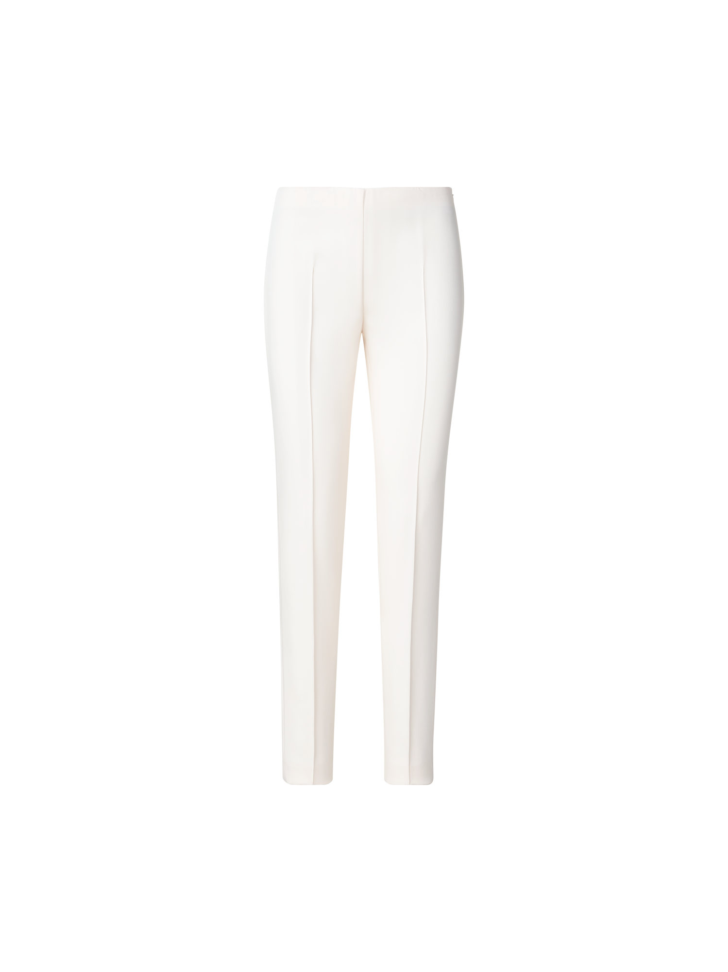 Designer Slim Hose aus Seiden-Stretch-Crêpe - Ecru - Weiss