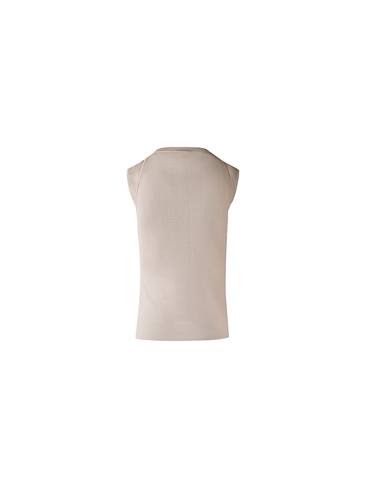 Designer Ärmelloses Stricktop aus Stretch-Seide - Beige - Ecru