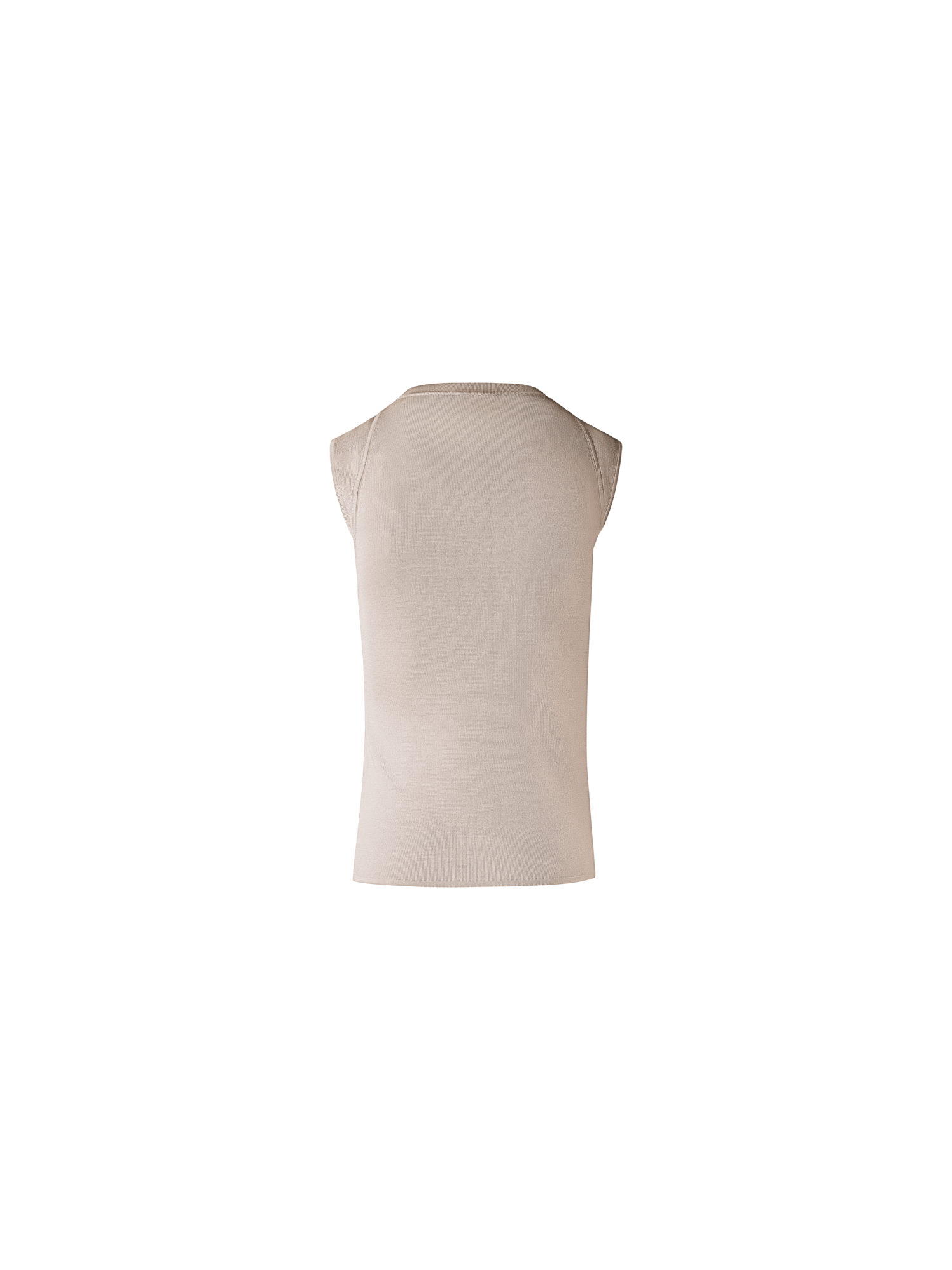 Designer Ärmelloses Stricktop aus Stretch-Seide - Beige - Ecru