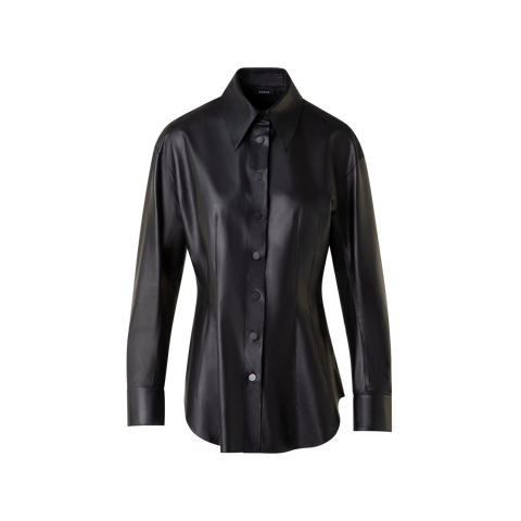 Taillierte Lederbluse