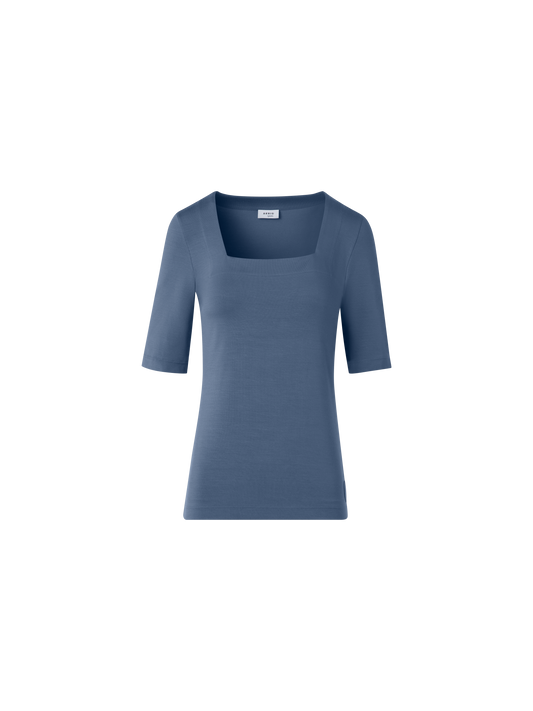 Designer T-Shirt mit quadratischem Ausschnitt - Blau