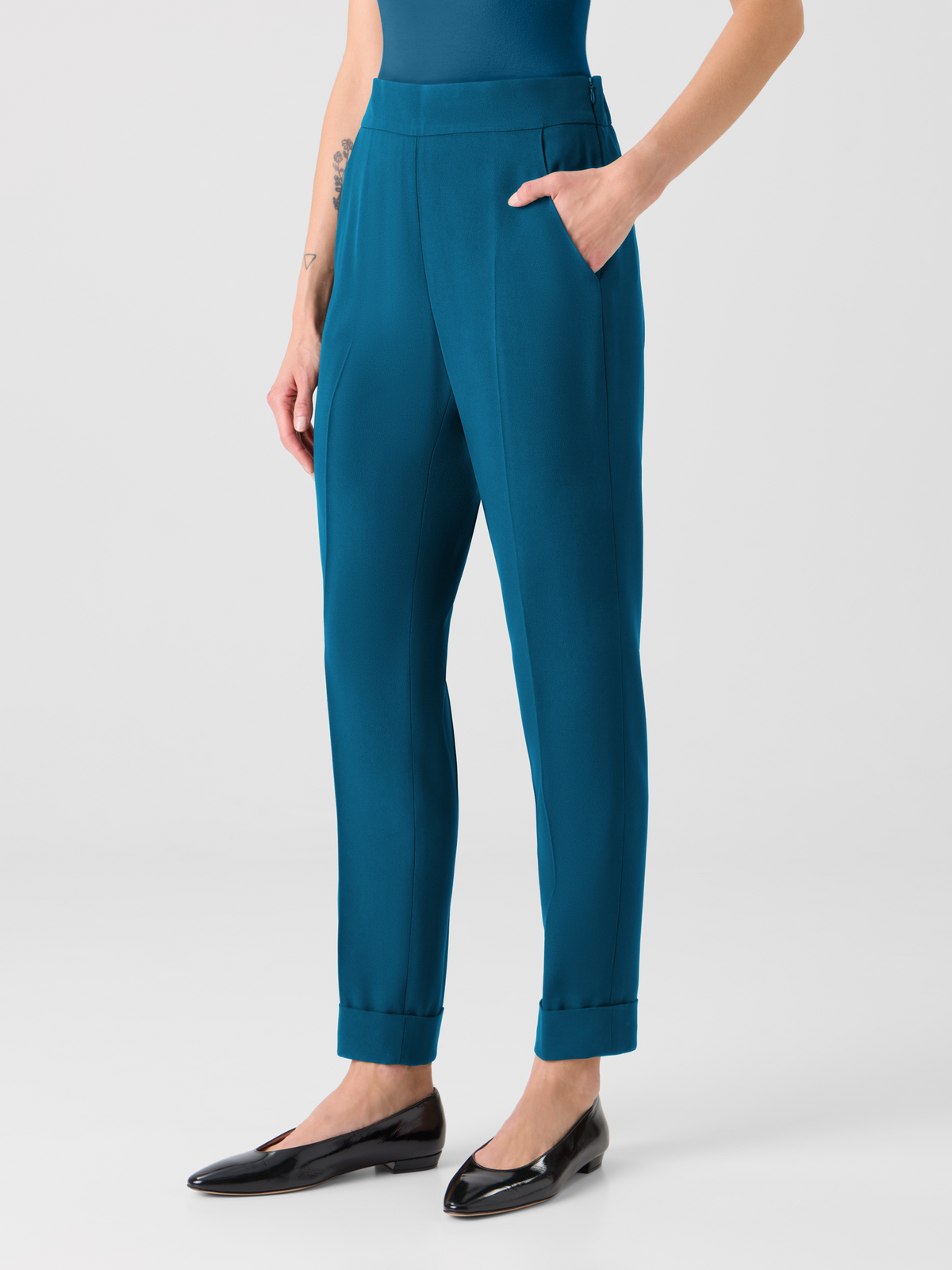 Designer Chris tapered Hose mit elastischem Bund - Grün #editorial