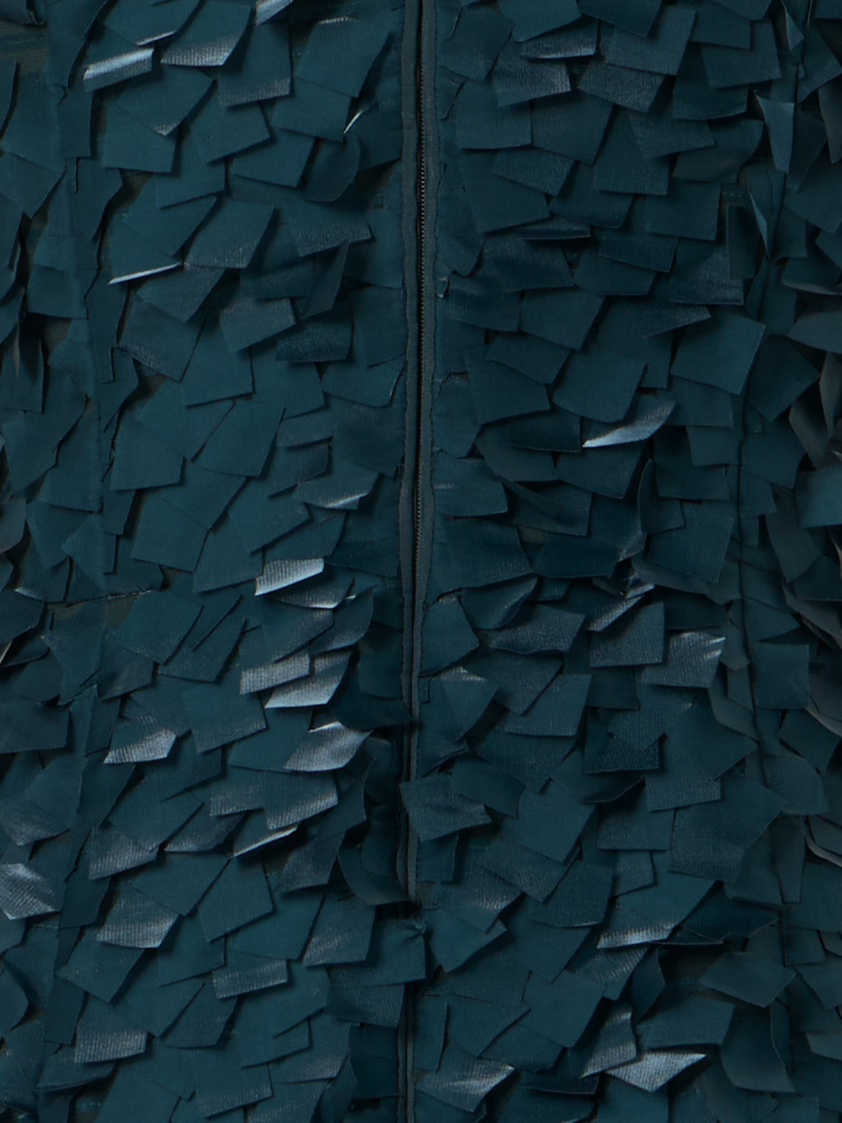 Designer Asymmetrische Robe in Layered Organza Tiles - Grün