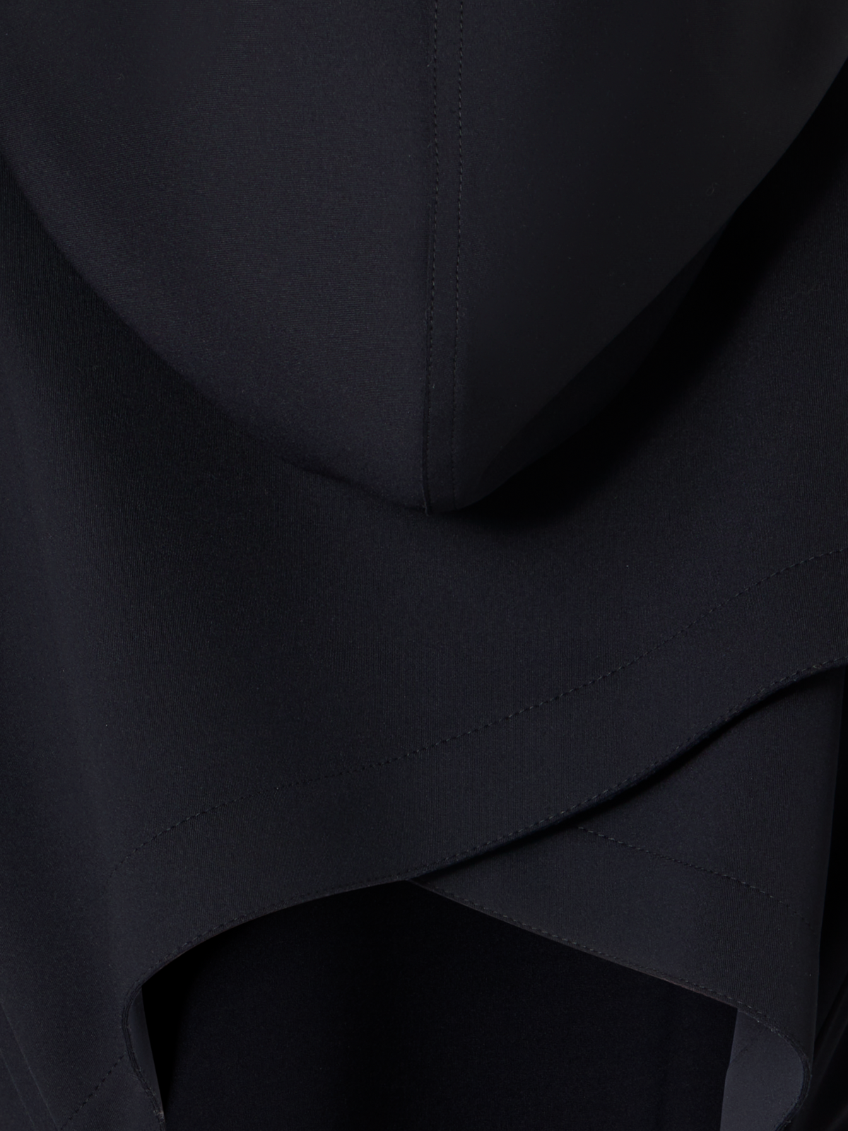 Designer Kapuzenjacke aus leichtem Neopren mit offenem Rücken - Schwarz