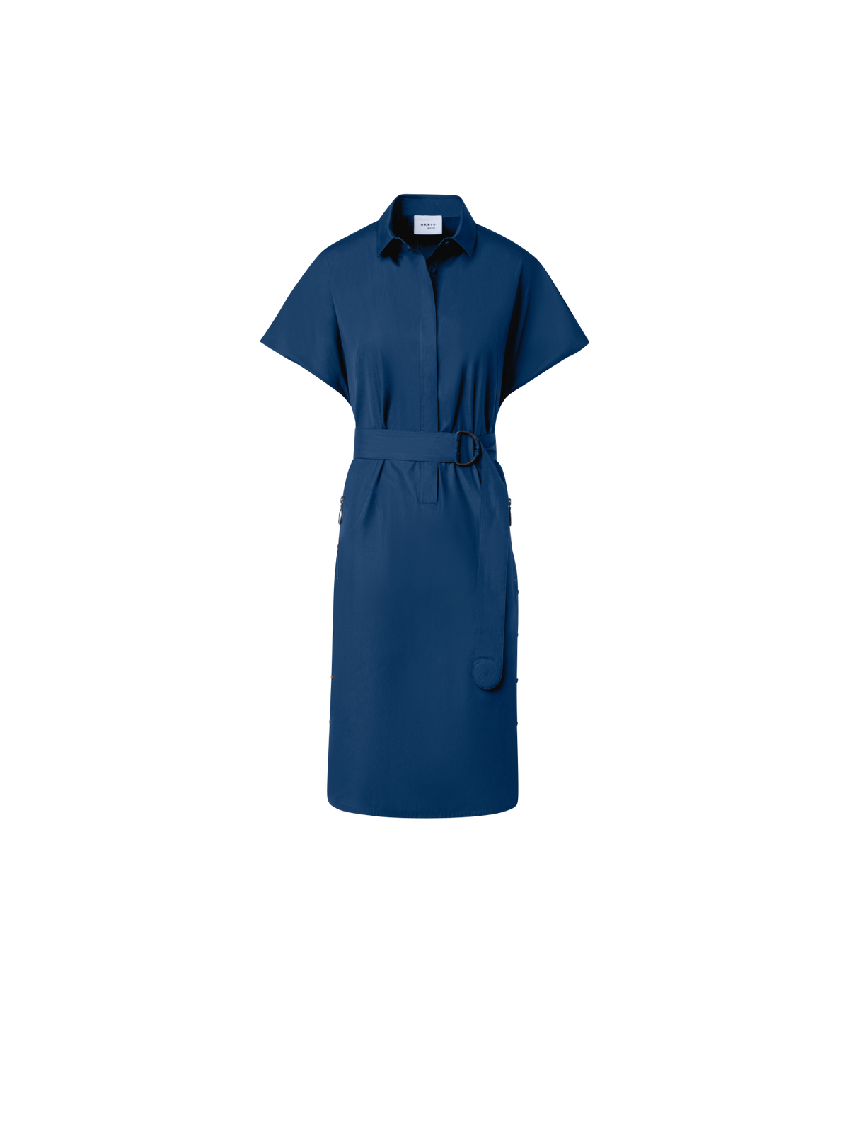 Designer Baumwoll-Blusenkleid mit Kimono-Ärmeln - Blau