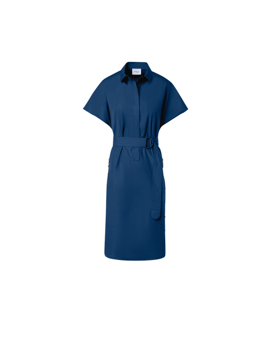 Designer Baumwoll-Blusenkleid mit Kimono-Ärmeln - Blau