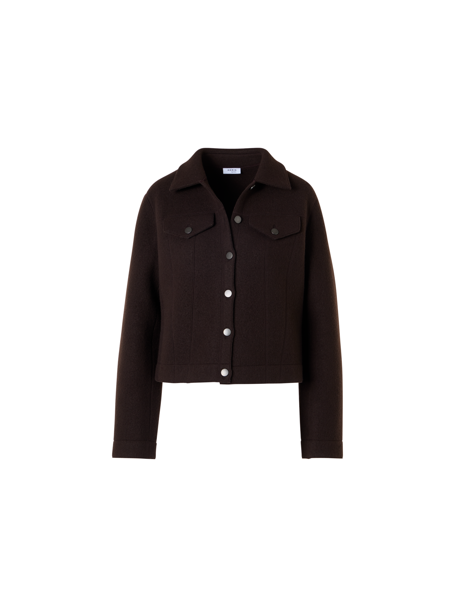 Designer Jacke im Denim-Stil aus Walkwolle - Braun
