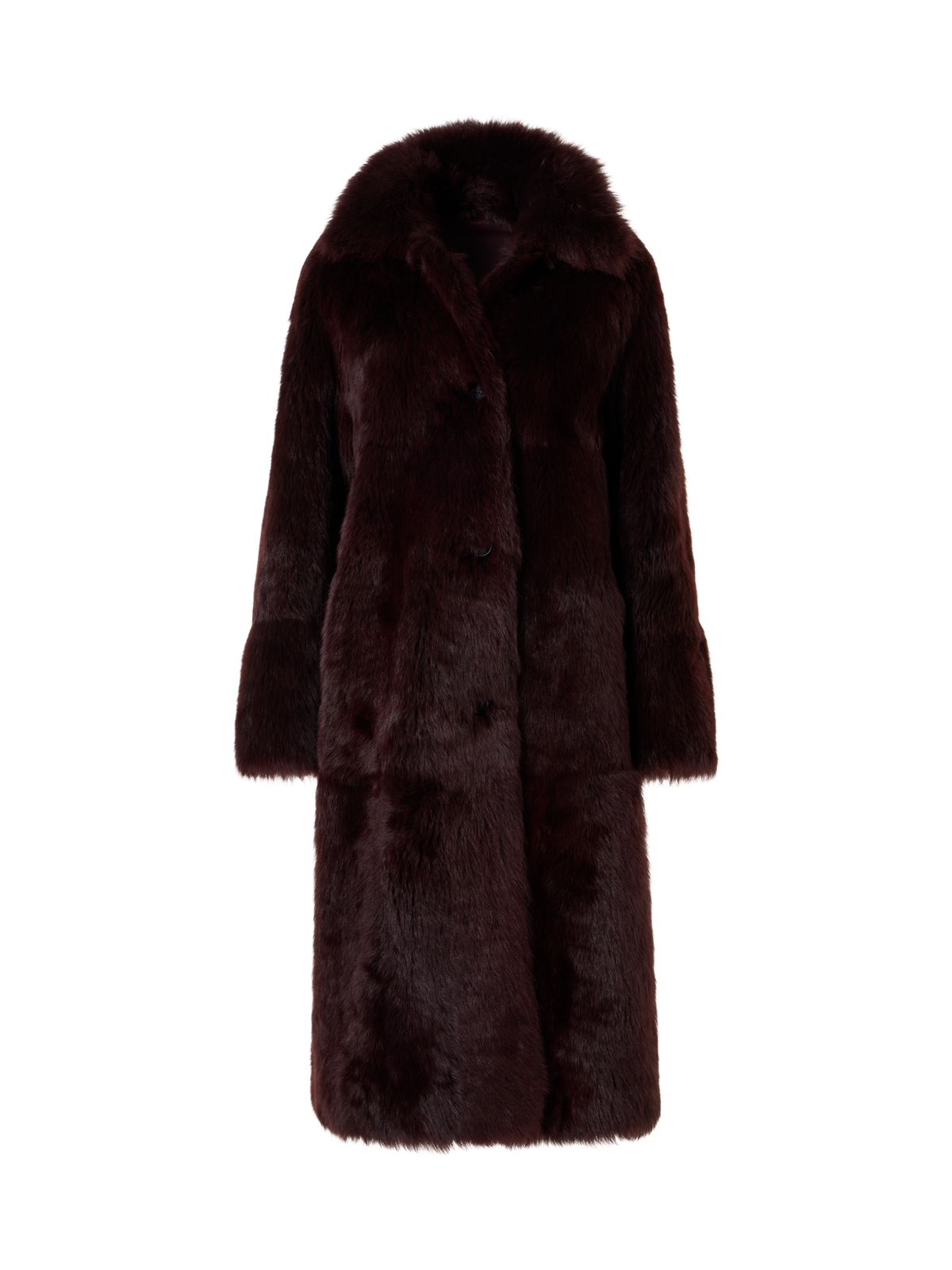 Designer Langer Oversize-Mantel aus Toscana-Shearling - Rot