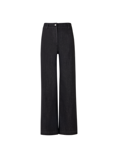 Designer Caia Straight-Leg Hose aus Hochstretch-Baumwoll-Denim - Schwarz