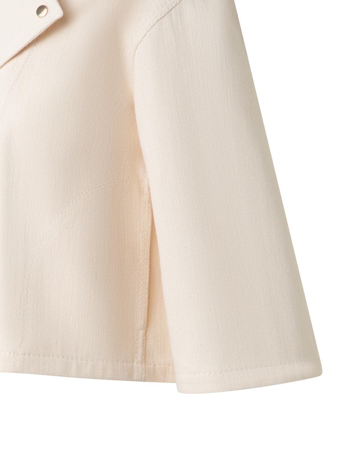 Designer Kurzärmelige Biker-Jacke aus Denim - Ecru - Weiss