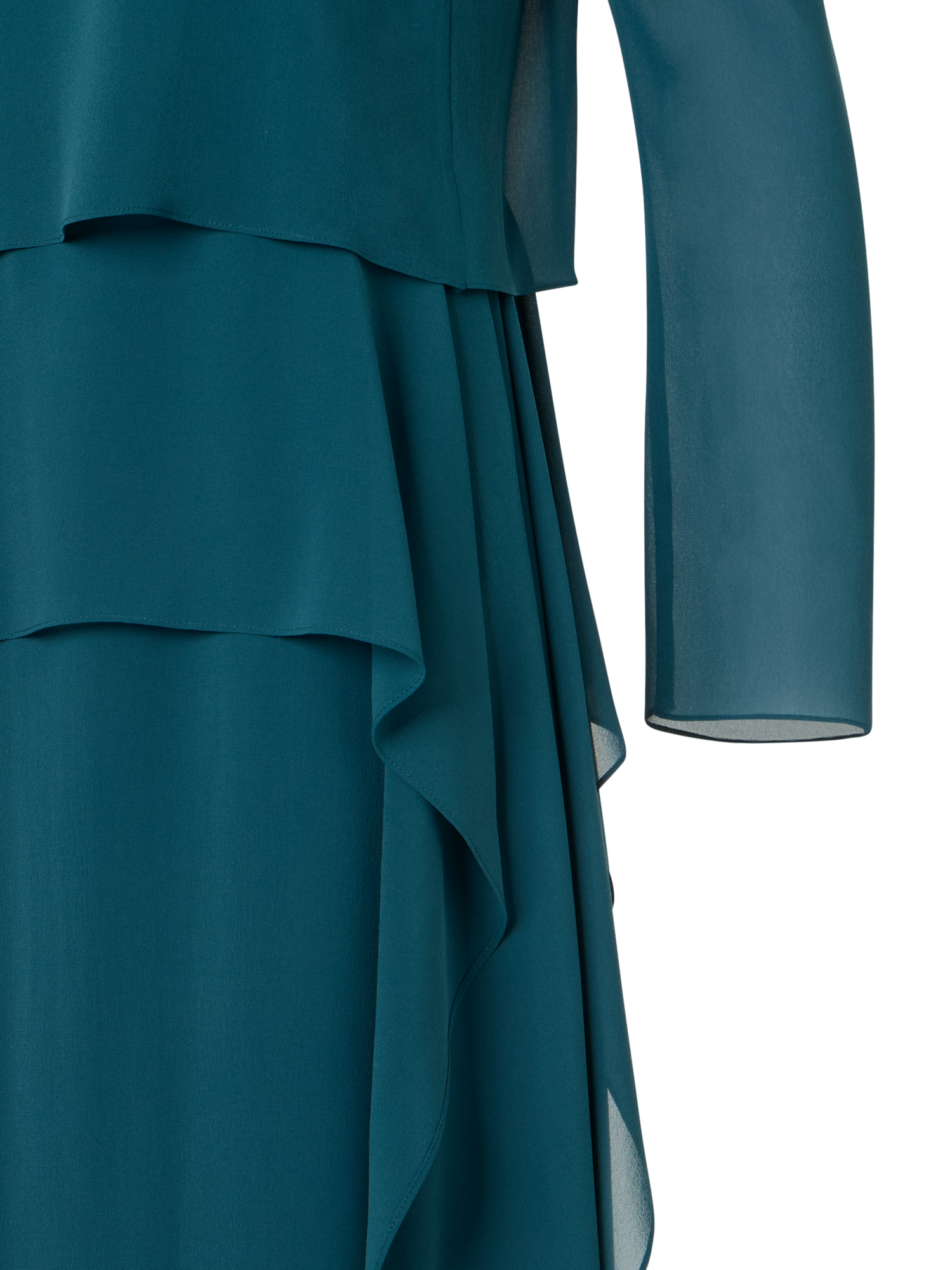 Designer Abendkleid aus Seidengeorgette - Blau