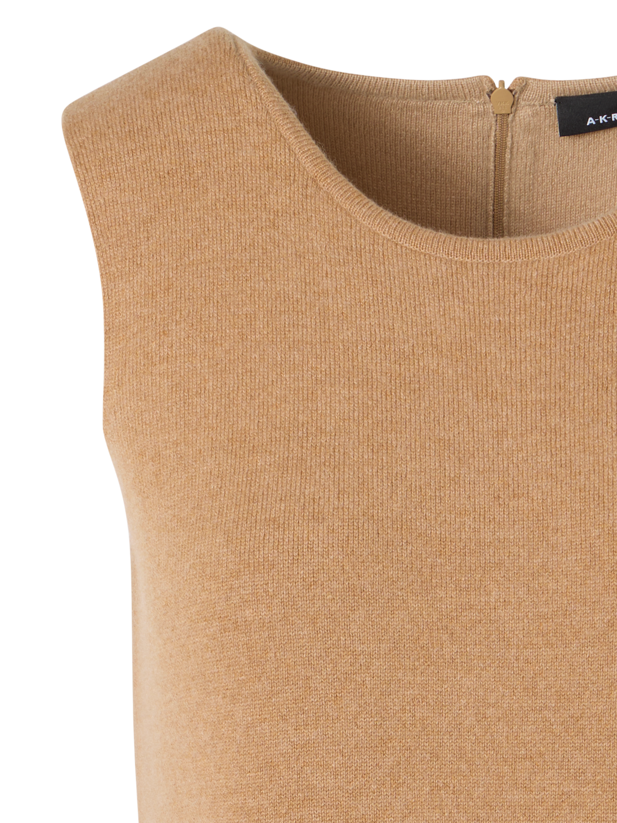 Designer Ärmelloses Strickkleid aus Kaschmir-Doubleface - Braun
