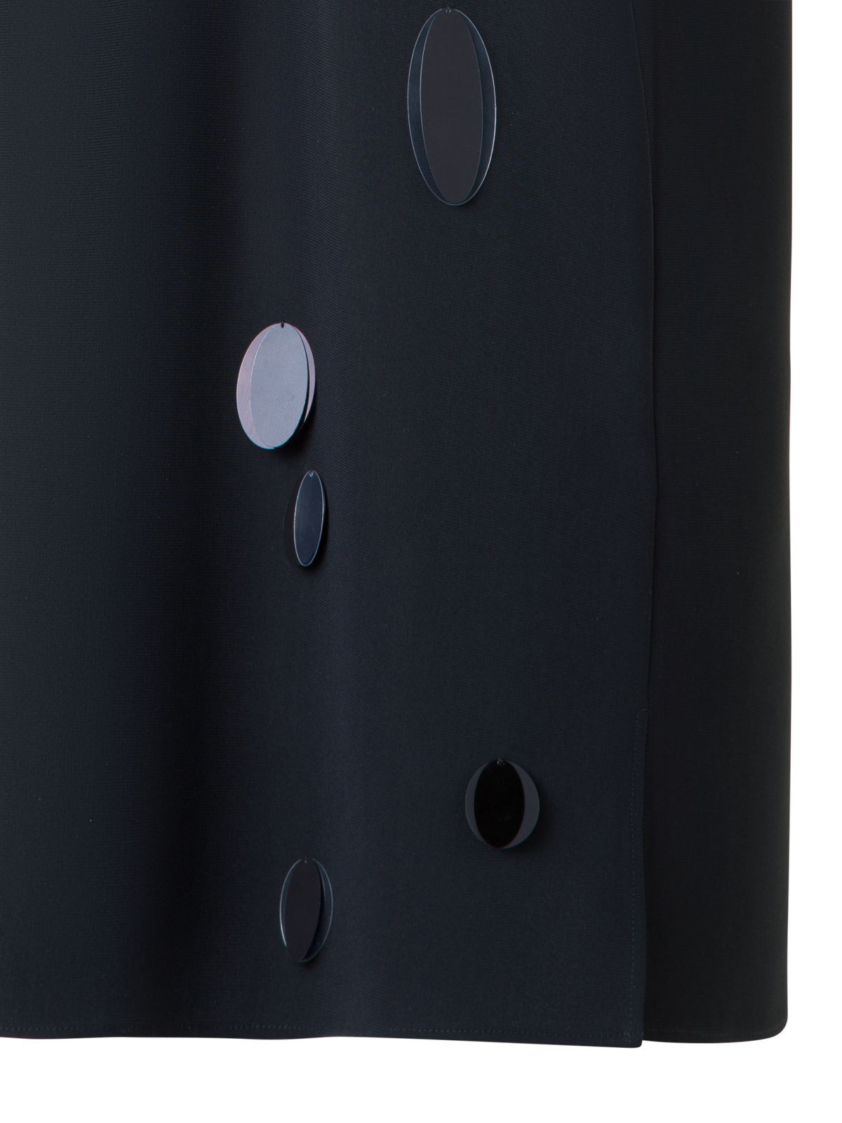 Designer Festes Laser Cut Minikleid mit Dropping Dots - Schwarz