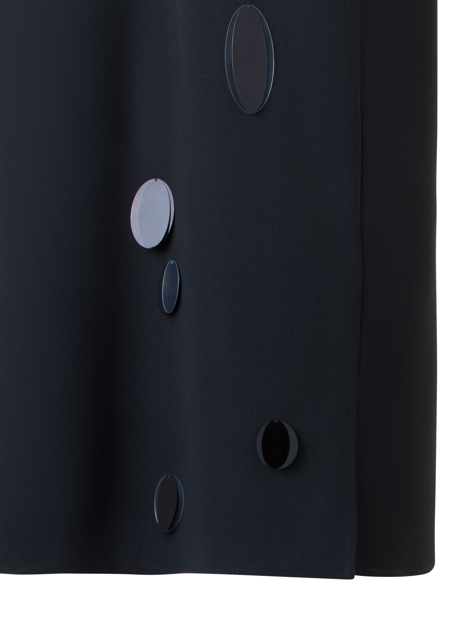 Designer Festes Laser Cut Minikleid mit Dropping Dots - Schwarz