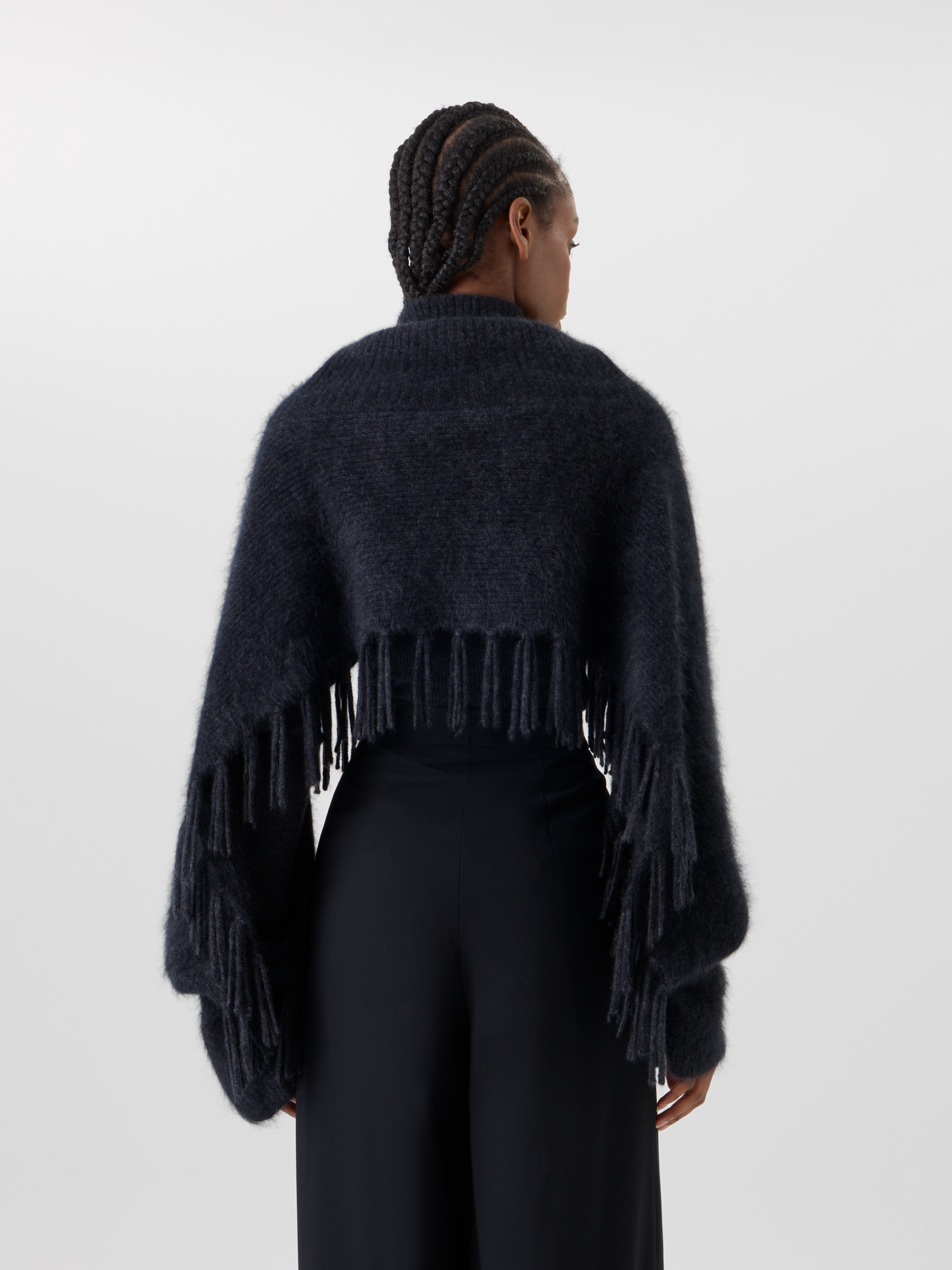 Designer Cape-Schal aus Cloud Cashmere mit Rollkragen - Grau 