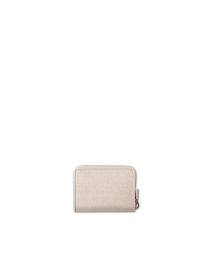 Designer Small Zip Wallet - Ecru - Beige