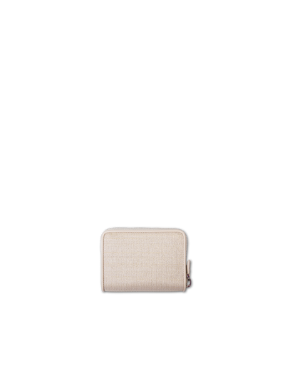 Designer Small Zip Wallet - Ecru - Beige