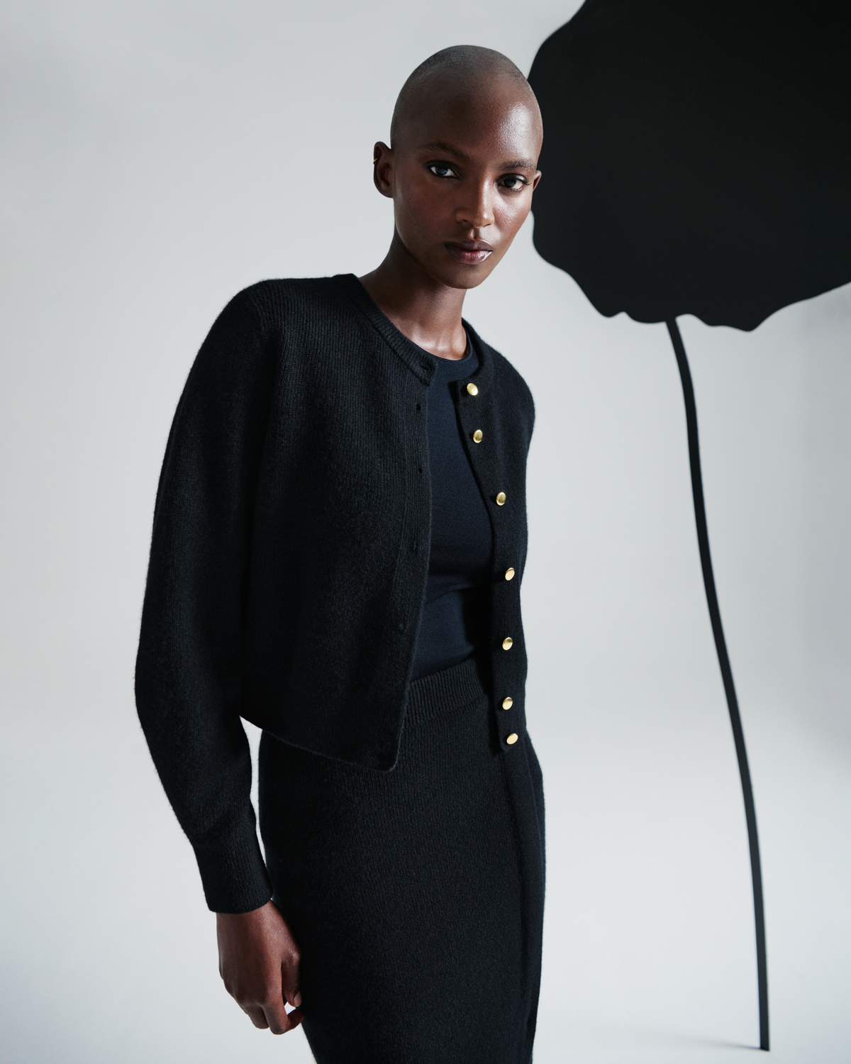 Designer Gerippte Kaschmir-Strickjacke - Schwarz #editorial